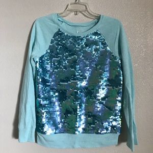 Justice pullover sequin sweater. Girls Size 10